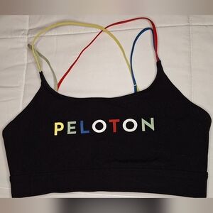 Peloton Black Sports Bra with Colorful Straps